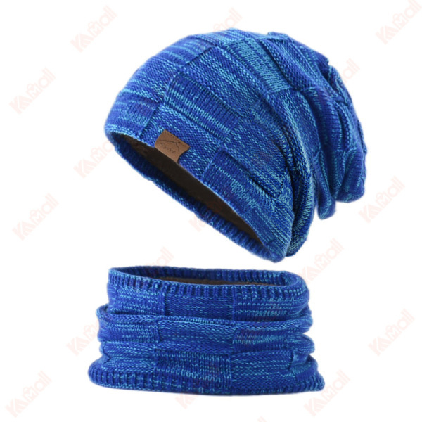 blue beanie knitted hat outdoor applicable